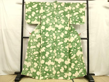 平和屋着物■上質な小紋 絞り 舞花文 正絹 逸品 DABD6596cm