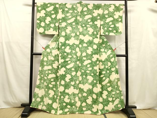 平和屋着物■上質な小紋 絞り 舞花文 正絹 逸品 DABD6596cm