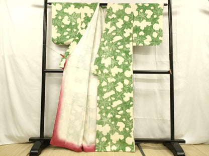 平和屋着物■上質な小紋 絞り 舞花文 正絹 逸品 DABD6596cm
