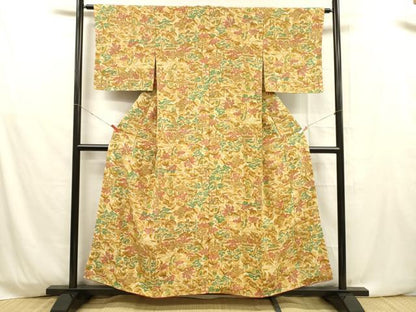 平和屋着物■上質な小紋 風景文 正絹 逸品 未使用 DABD6598cm