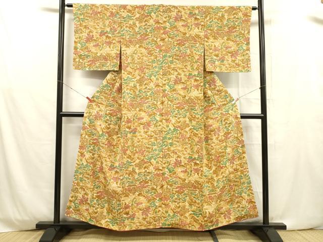 平和屋着物■上質な小紋 風景文 正絹 逸品 未使用 DABD6598cm