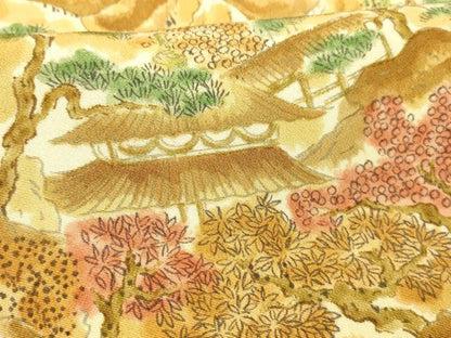 平和屋着物■上質な小紋 風景文 正絹 逸品 未使用 DABD6598cm