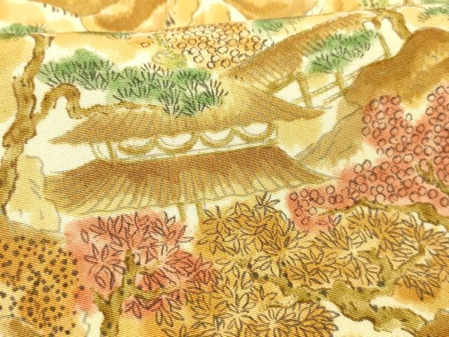 平和屋着物■上質な小紋 風景文 正絹 逸品 未使用 DABD6598cm