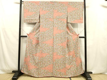 平和屋着物■上質な小紋 舞花文 正絹 逸品 DABD6599cm