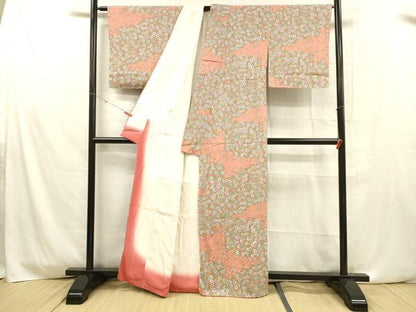 平和屋着物■上質な小紋 舞花文 正絹 逸品 DABD6599cm