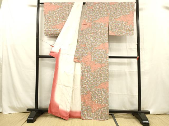 平和屋着物■上質な小紋 舞花文 正絹 逸品 DABD6599cm