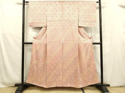 平和屋着物■上質な小紋 麻の葉文様 暈し染め 正絹 逸品 DABD6600cm