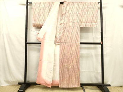 平和屋着物■上質な小紋 麻の葉文様 暈し染め 正絹 逸品 DABD6600cm