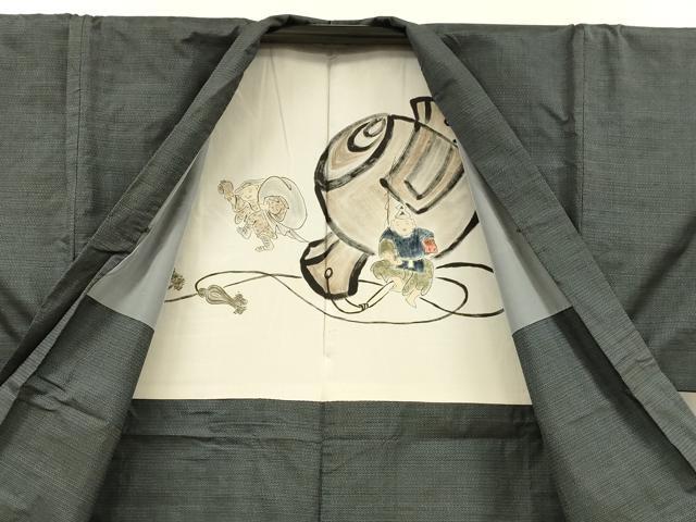 平和屋着物■男性 本場大島紬 アンサンブル 100亀甲 総詰め 正絹 逸品 DABD6602cm