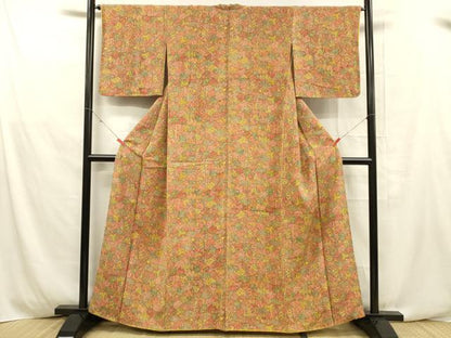 平和屋着物■上質な小紋 花鳥文 正絹 逸品 DABD6610cm