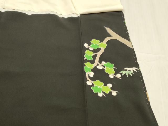 平和屋着物■豪華黒留袖 刺繍 童子遊び 器物花文 正絹 逸品 DABD6615cm