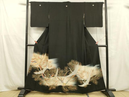 平和屋着物■豪華黒留袖 駒刺繍 佳華の宴 暈し染め 金彩 正絹 逸品 DABD6618cm