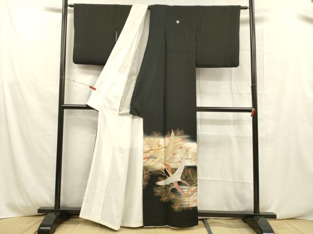 平和屋着物■豪華黒留袖 駒刺繍 佳華の宴 暈し染め 金彩 正絹 逸品 DABD6618cm