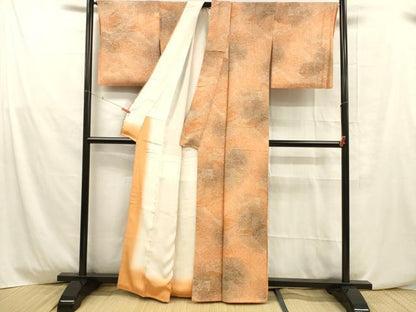 平和屋着物■上質な小紋 風景笹竹花文 暈し染め 正絹 逸品 DABD6619cm