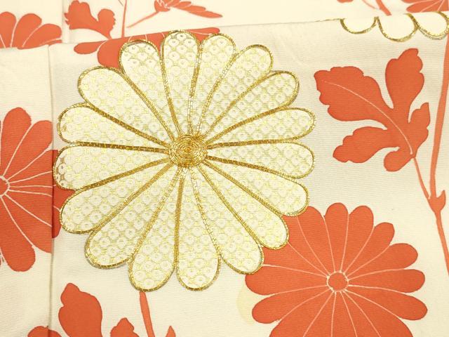 平和屋着物■訪問着 駒刺繍 鹿の子草花文 金彩 正絹 逸品 DABD6623cm