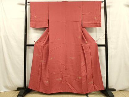 平和屋着物■上質な小紋 草花文 金銀糸 正絹 逸品 DABD6625cm