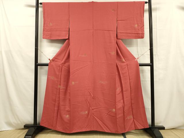 平和屋着物■上質な小紋 草花文 金銀糸 正絹 逸品 DABD6625cm