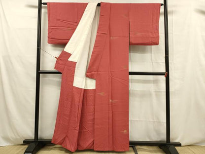 平和屋着物■上質な小紋 草花文 金銀糸 正絹 逸品 DABD6625cm