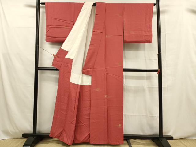平和屋着物■上質な小紋 草花文 金銀糸 正絹 逸品 DABD6625cm