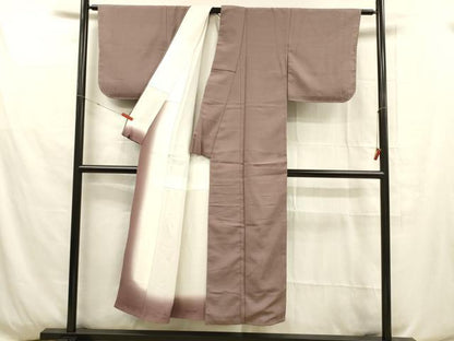 平和屋着物■上質な紬 京紫色 正絹 逸品 DABD6626cm
