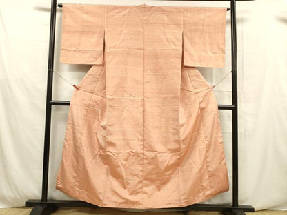 平和屋着物■上質な紬　めがね織　横段文　正絹　逸品　DABD6627cm