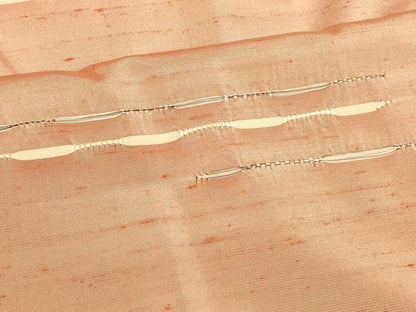 平和屋着物■上質な紬　めがね織　横段文　正絹　逸品　DABD6627cm