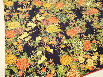 平和屋着物■上質な小紋 草花文 正絹 逸品 DABD6629cm