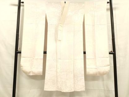 平和屋着物■長襦袢 無双仕立て 舞扇楽器花地紋 暈し染め 正絹 逸品 DABD6640cm