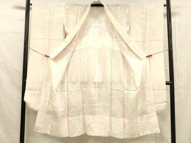 平和屋着物■長襦袢 無双仕立て 舞扇楽器花地紋 暈し染め 正絹 逸品 DABD6640cm