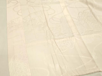 平和屋着物■長襦袢 無双仕立て 舞扇楽器花地紋 暈し染め 正絹 逸品 DABD6640cm