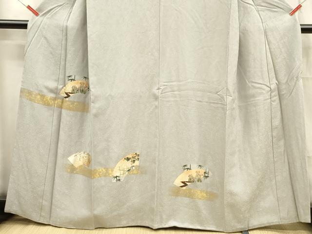 平和屋着物■訪問着 地紙笹竹花文 金彩 正絹 逸品 DABD6642cm