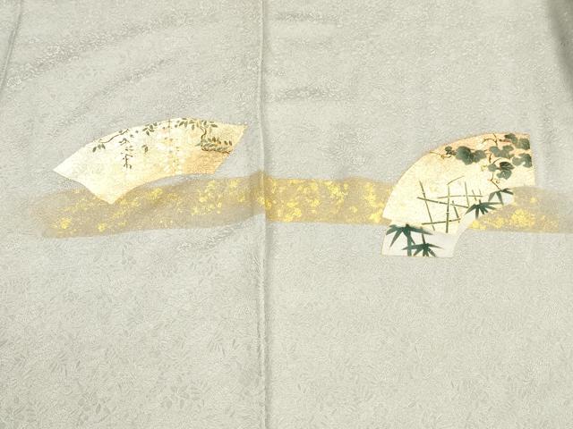 平和屋着物■訪問着 地紙笹竹花文 金彩 正絹 逸品 DABD6642cm