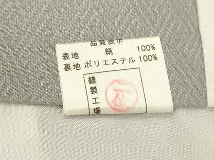 平和屋着物■訪問着 地紙笹竹花文 金彩 正絹 逸品 DABD6642cm