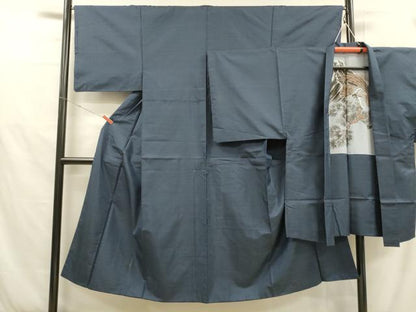 平和屋着物■男性 本場大島紬 アンサンブル 格子 正絹 逸品 DABD6645cm
