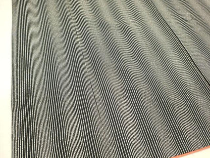平和屋着物■上質な小紋 竹間道 黒地 正絹 逸品 DABD6648cm
