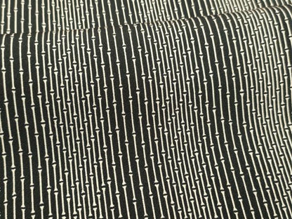 平和屋着物■上質な小紋 竹間道 黒地 正絹 逸品 DABD6648cm