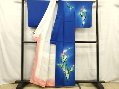 平和屋着物■訪問着 草花文 暈し染め 金彩 正絹 逸品 DABD6650cm