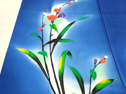 平和屋着物■訪問着 草花文 暈し染め 金彩 正絹 逸品 DABD6650cm