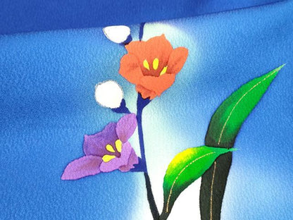 平和屋着物■訪問着 草花文 暈し染め 金彩 正絹 逸品 DABD6650cm