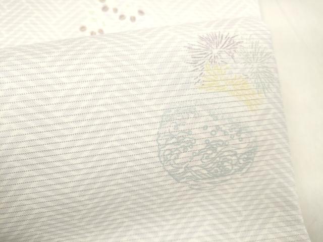平和屋着物＊夏物 つけ帯 草花文 DABD6655cm