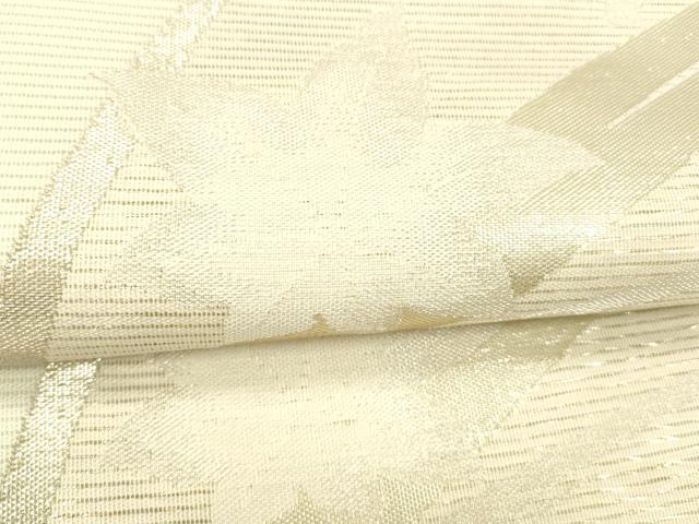 平和屋着物＊夏物 六通柄袋帯 草葉文 銀糸 正絹 逸品 DABD6658cm