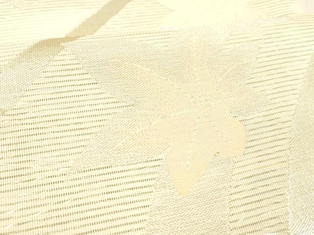 平和屋着物＊夏物 六通柄袋帯 草葉文 銀糸 正絹 逸品 DABD6658cm