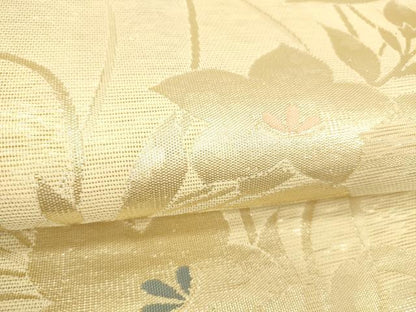 平和屋着物＊夏物 六通柄袋帯 草花文 金糸 正絹 逸品 DABD6665cm