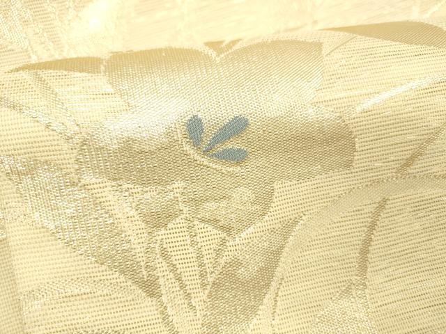 平和屋着物＊夏物 六通柄袋帯 草花文 金糸 正絹 逸品 DABD6665cm