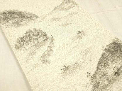 平和屋着物＊夏物 両面 太鼓柄袋帯 作家物 草花文 長尺 正絹 逸品 DABD6667cm