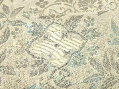 平和屋着物▽両方向　全通柄袋帯　スリーシーズン　春夏秋　螺鈿箔　草花文　金銀糸　やまと誂製　正絹　逸品　DABD6670cm
