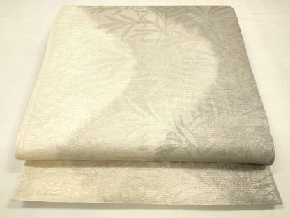 平和屋着物＊夏物 六通柄袋帯 枝葉文 金銀糸 正絹 逸品 DABD6682cm