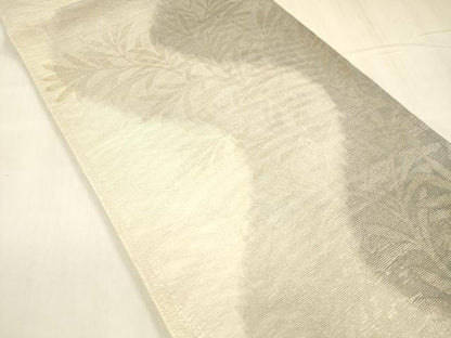 平和屋着物＊夏物 六通柄袋帯 枝葉文 金銀糸 正絹 逸品 DABD6682cm
