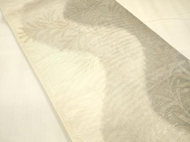 平和屋着物＊夏物 六通柄袋帯 枝葉文 金銀糸 正絹 逸品 DABD6682cm