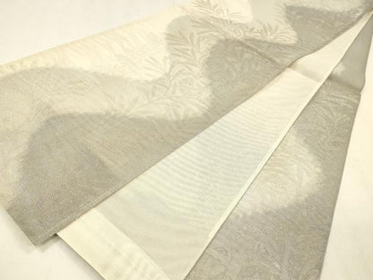 平和屋着物＊夏物 六通柄袋帯 枝葉文 金銀糸 正絹 逸品 DABD6682cm